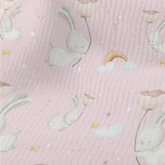 Flying Rabbit Holding Flowers Terry