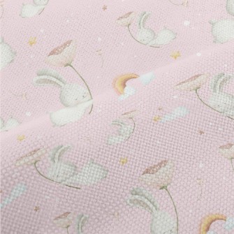 Flying Rabbit Holding Flowers Performance Linen