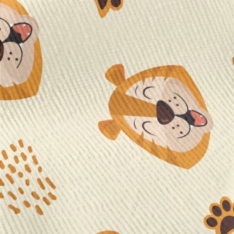 Smiling Animal Faces Standard Corduroy
