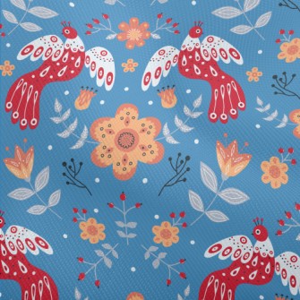 Flowers And Red Birds Dobby