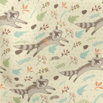 Happy Raccoon Running Stretch Ponte