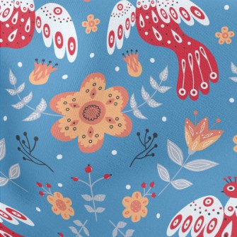 Flowers And Red Birds Stretch Ponte