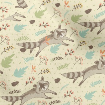 Happy Raccoon Running Micro Fleece