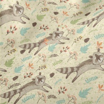 Happy Raccoon Running Minky