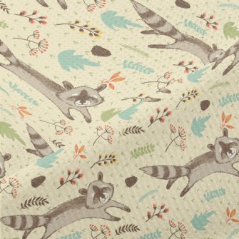 Happy Raccoon Running Piqué