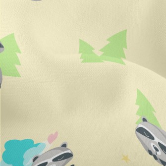 A Raccoon's Day In The For Lightweight Performance Linen