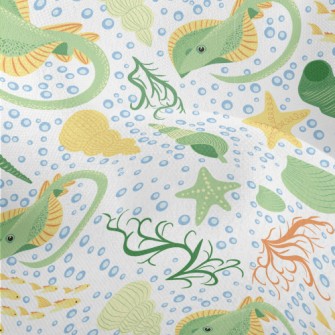 Stingray And Shells In The Sea Lightweight Performance Linen
