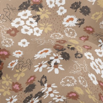 Colorful Blooming Flowers Lightweight Performance Linen