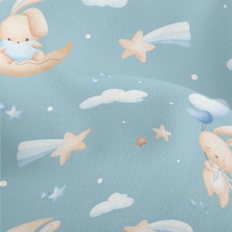 Rabbit Sitting On The Moon Lightweight Performance Linen