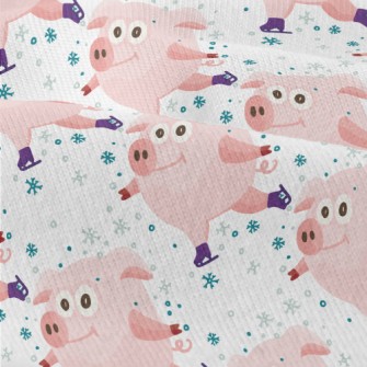 Pink Pig Skating In Winter Modern Jersey