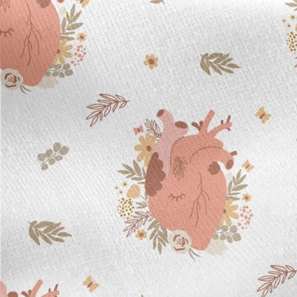 Flowers Wrapped Around The Hea Jersey Backed Fleece