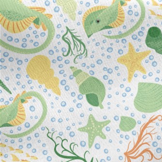 Stingray And Shells In The Sea Jersey Backed Fleece