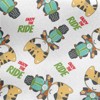 Cute Animals Riding Motorcycle Jersey Backed Fleece