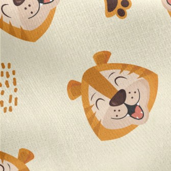 Smiling Animal Faces Jersey Backed Fleece