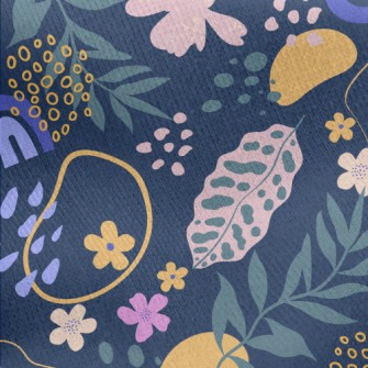 Colorful Fantasy Tropical Plan Jersey Backed Fleece