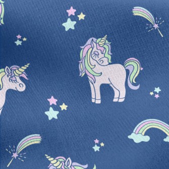 Pink Unicorn With Closed Eyes Jersey Backed Fleece