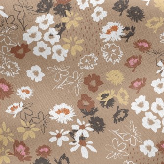 Colorful Blooming Flowers Jersey Backed Fleece