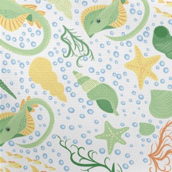 Stingray And Shells In The Sea Pongee