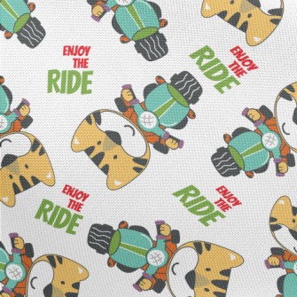 Cute Animals Riding Motorcycle Pongee