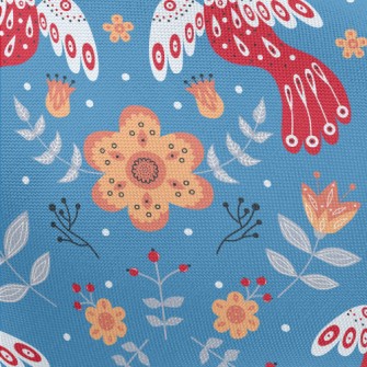 Flowers And Red Birds Pongee