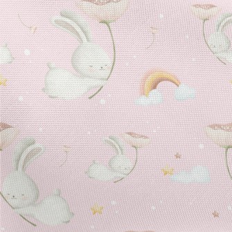 Flying Rabbit Holding Flowers Pongee