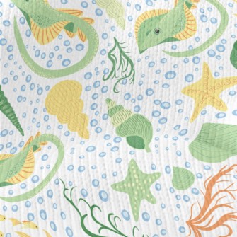 Stingray And Shells In The Sea Stretch Jersey