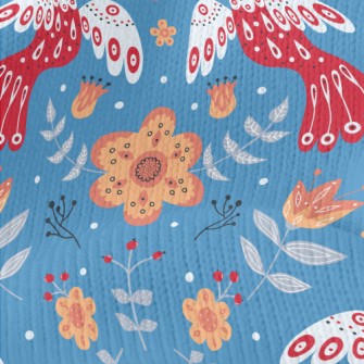 Flowers And Red Birds Stretch Jersey