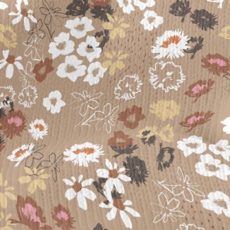 Colorful Blooming Flowers Stretch Jersey