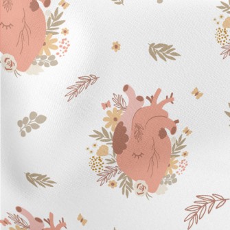 Flowers Wrapped Around The Hea Lightweight Cotton Poplin