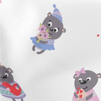 The Little Bears Send Each Oth Lightweight Cotton Poplin