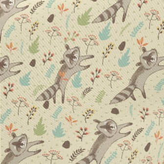 Happy Raccoon Running Midweight Cotton Poplin