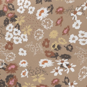Colorful Blooming Flowers Midweight Cotton Poplin