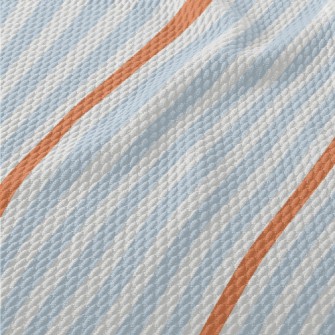 Orange Blue Zigzag Pattern Birdseye Piqué