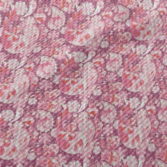 Playful Pink Vortex Flowers Birdseye Piqué