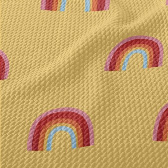 Cute Hand Drawn Rainbow Birdseye Piqué