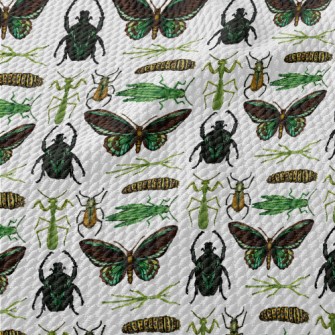 Hand Drawn Insect Illustration Birdseye Piqué
