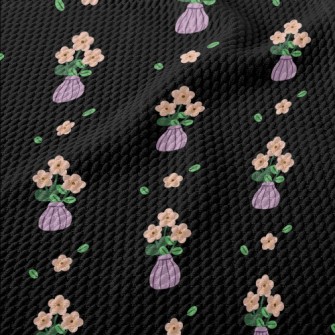 Hand Drawn Cartoon Vase Birdseye Piqué