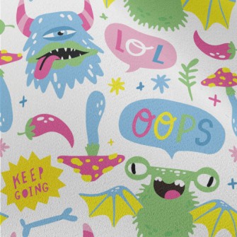 Colorful Cartoon Monsters Chiffon