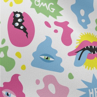 Hand Drawn Colorful Monsters Chiffon
