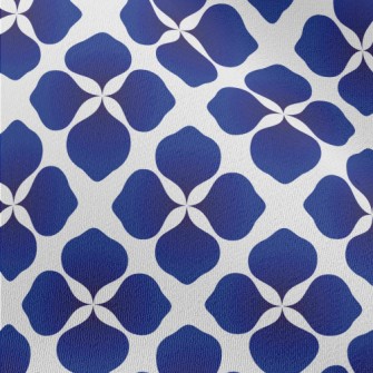 Abstract Blue Flowers Chiffon