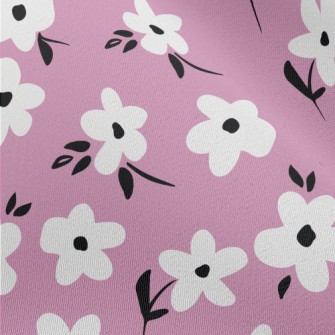 White Flower Graffiti Chiffon