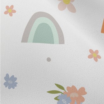 Flowers And Rainbow Doodles Chiffon
