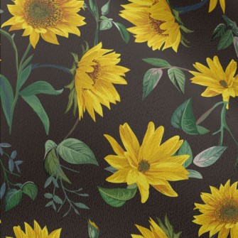 Realistic Hand Drawn Sunflower Chiffon