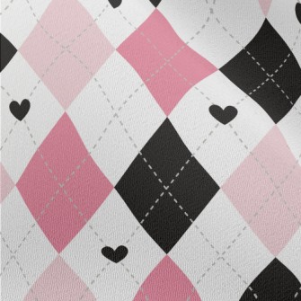 Black Pink Cute Diamond Chiffon