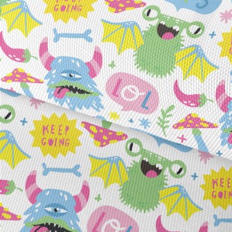 Colorful Cartoon Monsters Waterproof Oxford