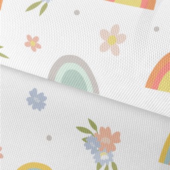 Flowers And Rainbow Doodles Waterproof Oxford