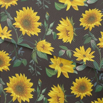 Realistic Hand Drawn Sunflower Waterproof Oxford