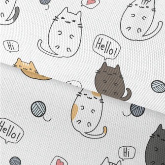 Cute Cartoon Kitten Waterproof Oxford