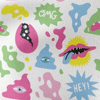 Hand Drawn Colorful Monsters Waterproof Canvas