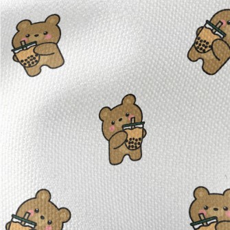 Cute Bear Loves Bubble Milk Waterproof Canvas